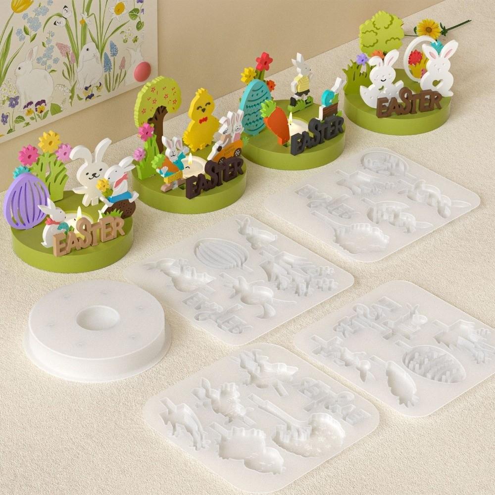 Flexible Easter Candle Holder Mold Heat Resistant DIY Decor Mold Spring Renewal Mold Home Gift