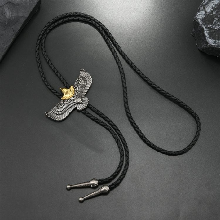 Soft PU Leather Adjustable Necklace Tribal Bird Design Adult Child Accessory Fashion Bolo Tie Necktie for Women and Men