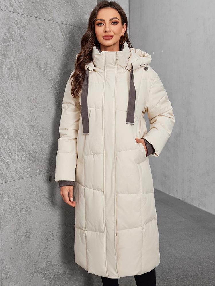 Cinemore Women's jacket long Fashion Grace women winter down jackets Zipper pocket with belt parka high quality outwear 9085