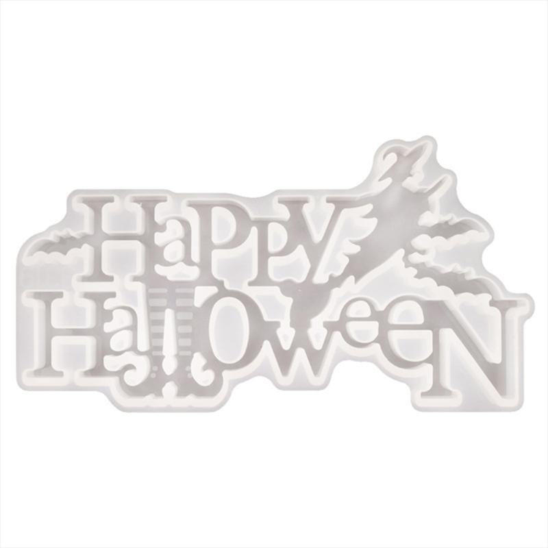 Halloween Letter Silicone Mold Epoxy Resin Jewelry Mold Resin Casting Pendant Mold Suitable for Diy Resin Crafts 1