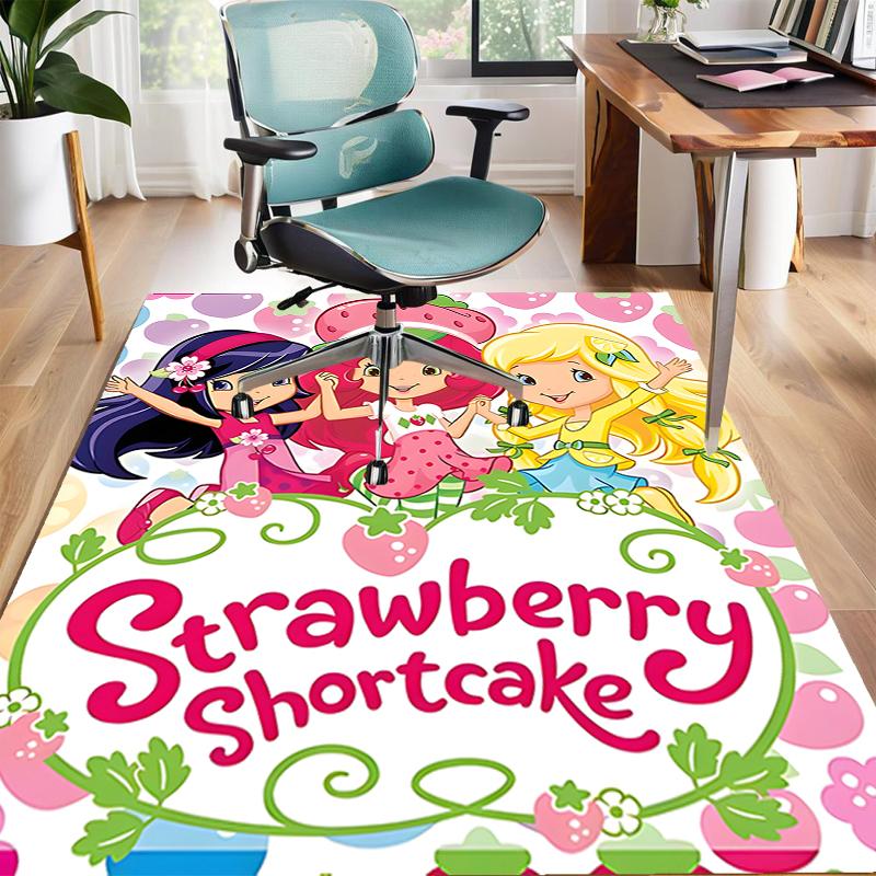 1pc Strawberry Princess2 Design Area Rug - Non-Slip, Soft & Cozy Floor Mat for Living Room, Bedroom, Office - Indoor/Outdoor Decorative Carpet