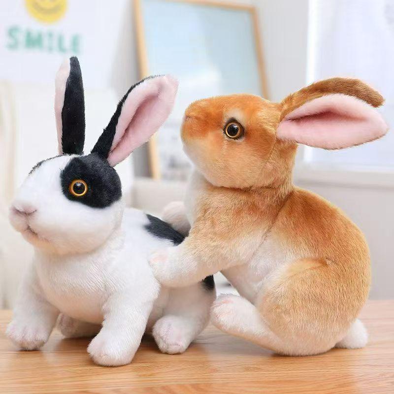 16cm Squatting Rabbit Plush Toys Exquisite Simulation Animal Doll Soft Skin-friendly Sleeping Companion Birthday Gift For Friend