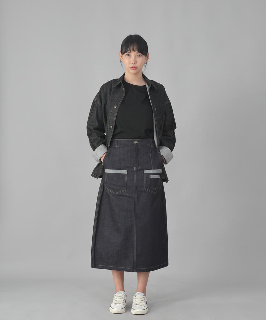 Seinteukeulu 7Pk Denim Long Skirt 7Pls-1308 Natural Indigo