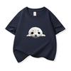 Kids Cotton T Shirt Cute Peeking Seal Print Crew Neck Short Sleeve Tee Casual Breathable Boys Girls Summer Tops