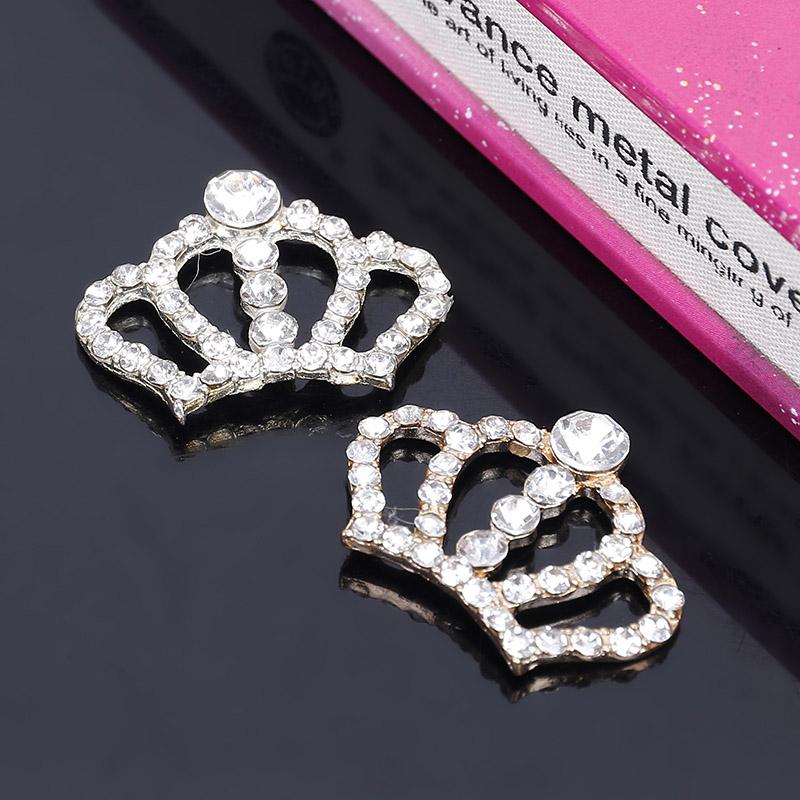 Engood 100Pcs Rhinestone Crown Button DIY Handmade Clothing Decorative Sewing Trim Embellishments Craft Jewelry Accessories