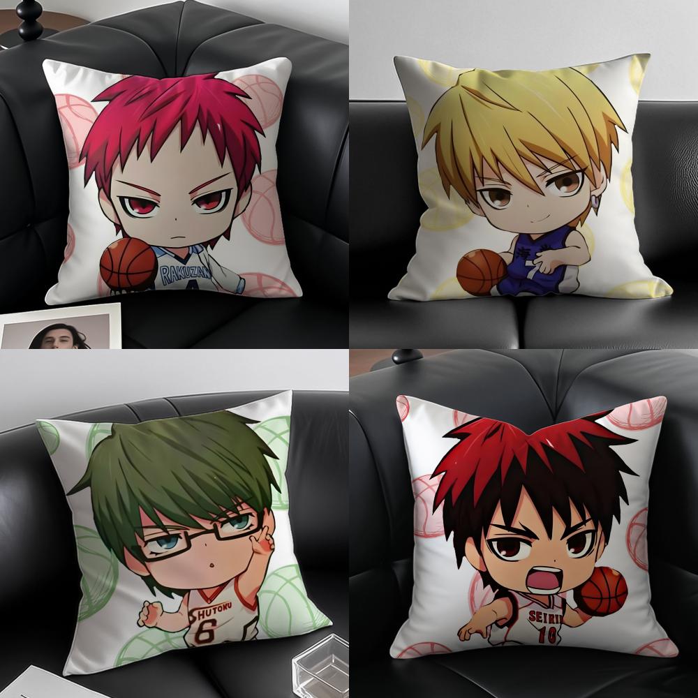 ANIME KKuroko no Basuke Cushion Cover Pillow Case Antidustmite Invisible zipper silky plush cushion