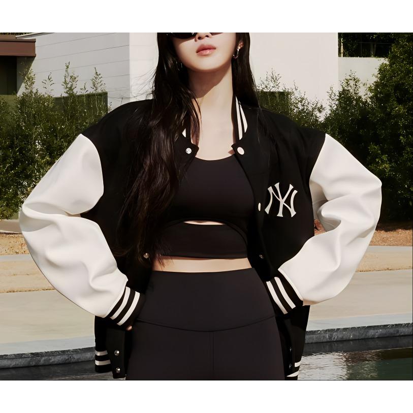 New MLB SS24 Baseball Jacket Unisex Black 3AJPV0541-50BKS