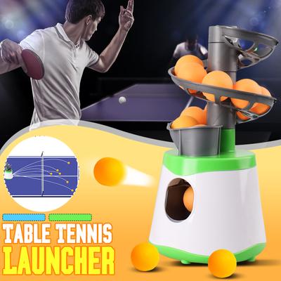 ABS Mini Table Tennis Robot Parent-child Student Sender Pitching Serve Machine Trainer Gift Racquet Sport Green / Blue 15x15x30.5cm