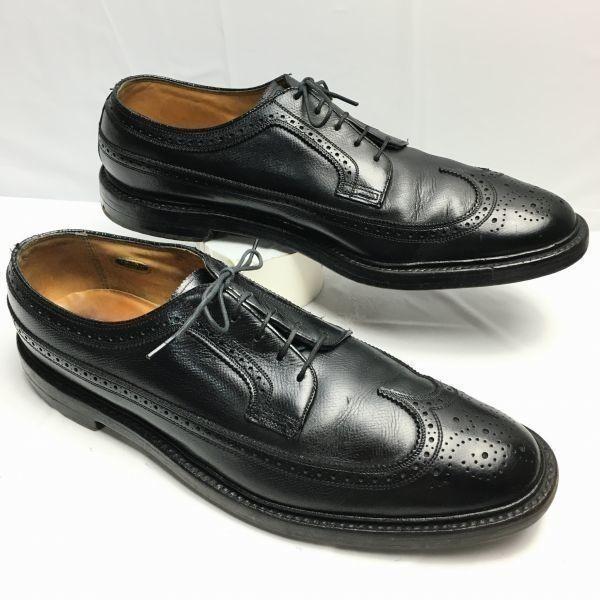 

1979 Vintage FLORSHEIM Kenmoor Long Wingtip Business Shoes Black Size 12B Men s