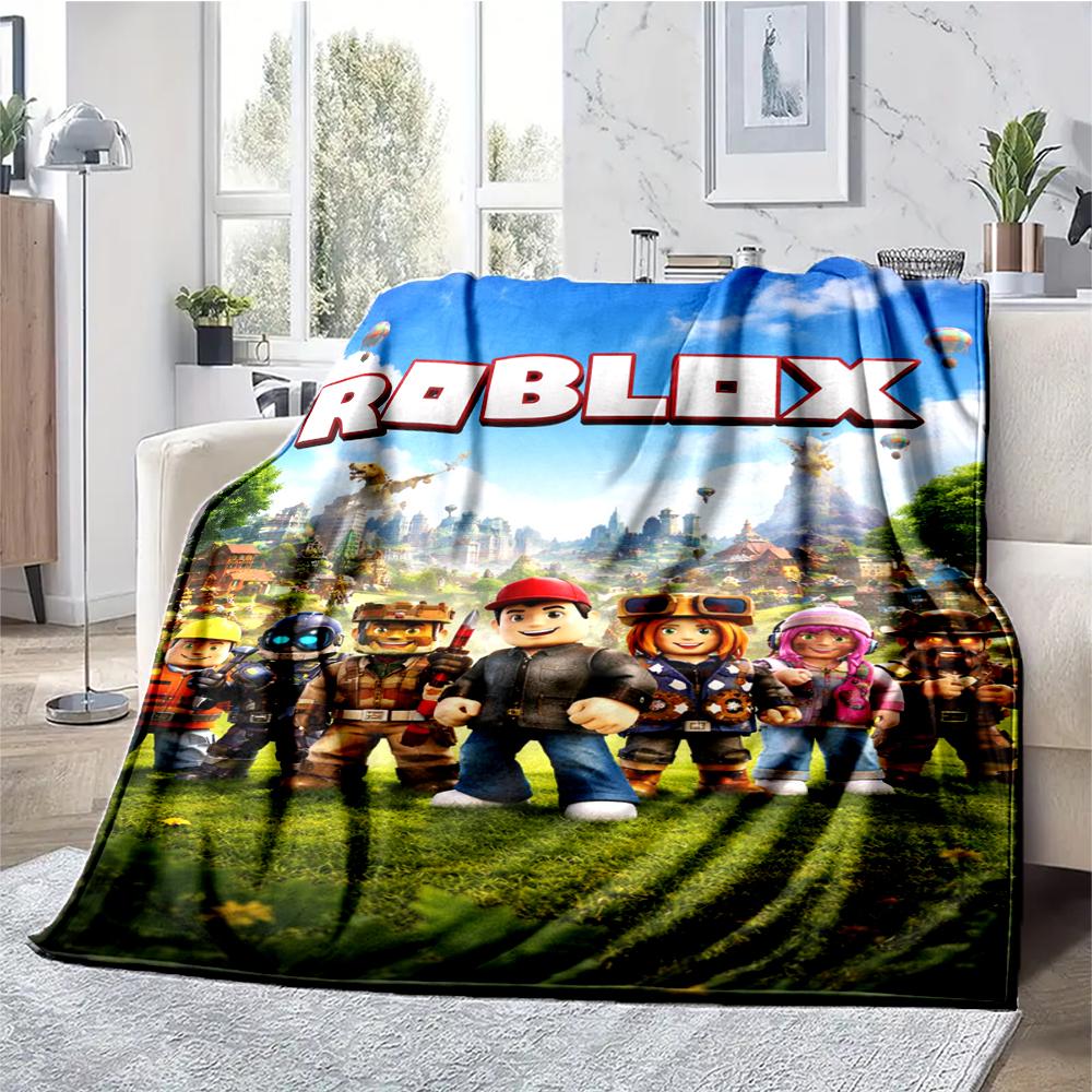 Roblox Theme Printed Blanket - Perfect for Couch, Bed, Travel & Outdoor Use | Machine Washable, Cozy & Durable.