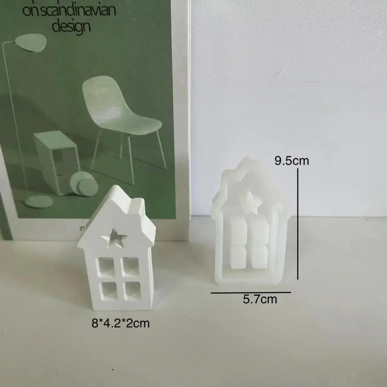 

Small House Silicone Mold European Style House Decoration Mold 12-hole House Candle Molds Mini Houses Plaster Concrete Mould