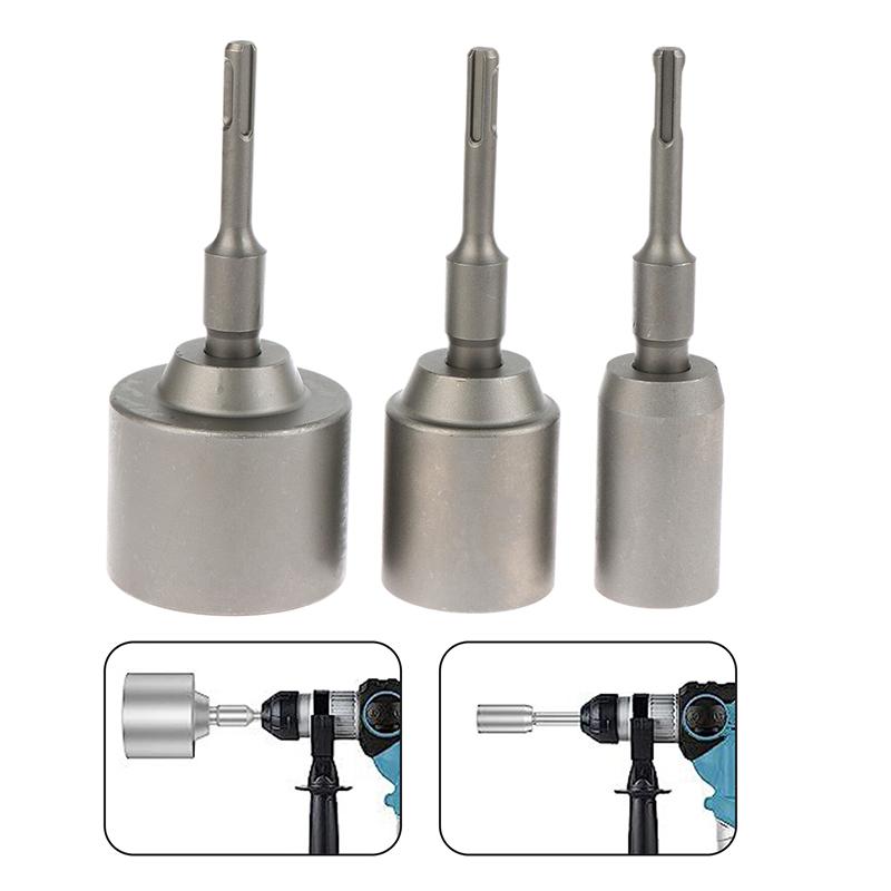 1Pc SDS-Plus T-Post Ground Rod Driver Ground Rod Driver Tool Rotary Hammer Drills Rod Converter Forged Steel Drill Bit