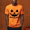 Cute Happy Halloween Pumpkin Face Graphic T Shirts Women Unisex Autumn Orange High Quality Cotton Tshirt Trick Or Treat Tops Tee