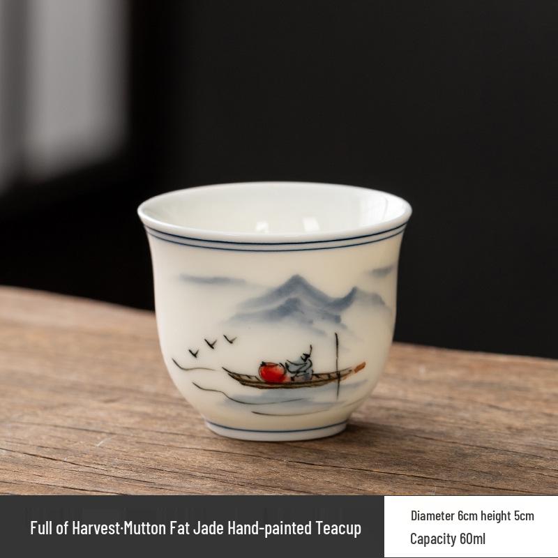 Hand-Painted Retro Ceramic Kung Fu Tea Cup Set