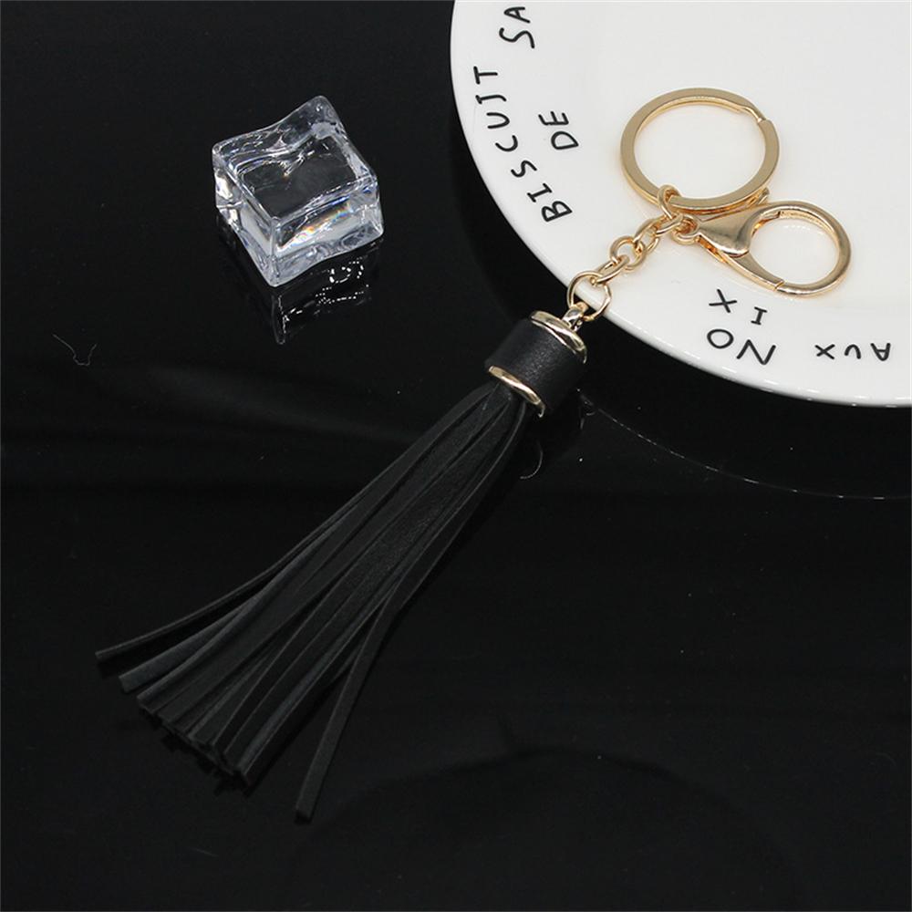 Модный простой кожаный брелок с кисточками для женщин — фото 12