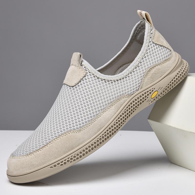 Fashion Summer Flats Men's Casual Shoes Breathable Mesh Men's Shoes Fashion Men Loafers Outdoor Non-slip Sneakers Light Walking Shoes