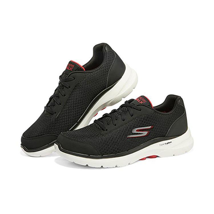 Skechers Go Walk 6 Mesh Fabric Leather Comfortable Sports Shock Absorbing Wear Resistant Breathable Low Top Casual Shoes Men sneakers 216268-BLK