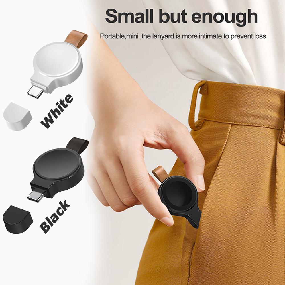 Mini Portable Magnetic Wireless Charger For Apple Watch 9 8 7 6 5 4 SE 3 2 1 USB-C Charging Dock For iWatch 45mm 44mm 40mm For Iwatch Charger Fast