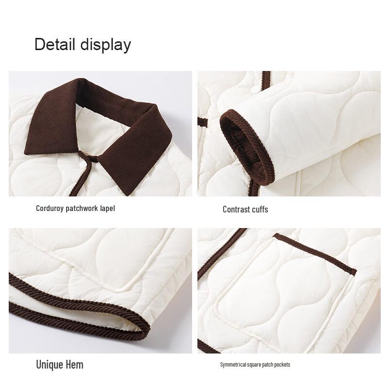 MJ STYLE Women's Color-Block Lapel Quilted Jacket