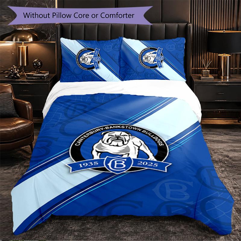 Canterbury-Bankstown Bulldogs Fantasia Microfibra Set Biancheria da Letto 3 Pezzi Decorazione Copripiumino Set Per Camera da Letto Uso Domestico