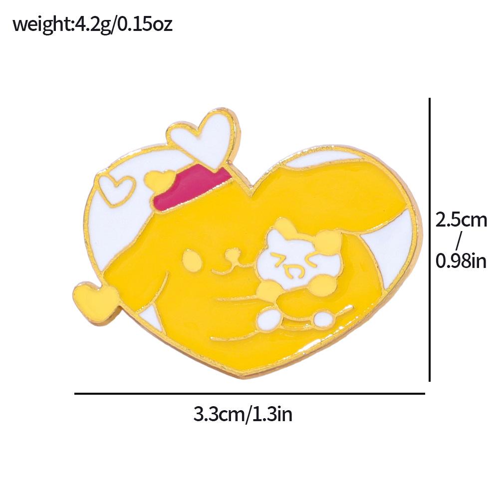 Soft Cute Sanrio Metal Badge Love Styling Kulomie Melody Jade Cinnamon Dog Alloy Brooch