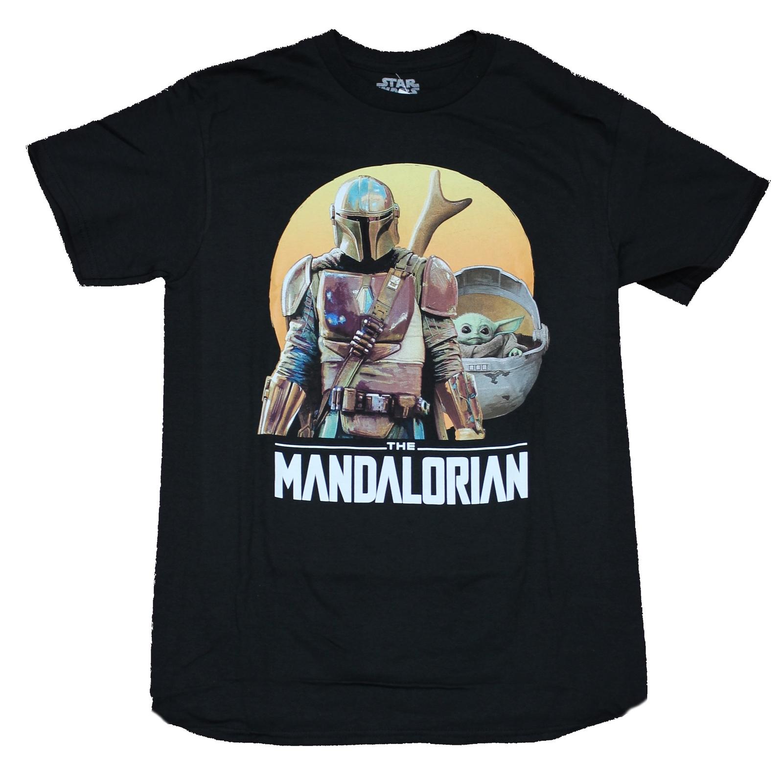 Star Wars The Mandalorian Adult New T-Shirt - Colorful Mando & Child Over Logo XXXL