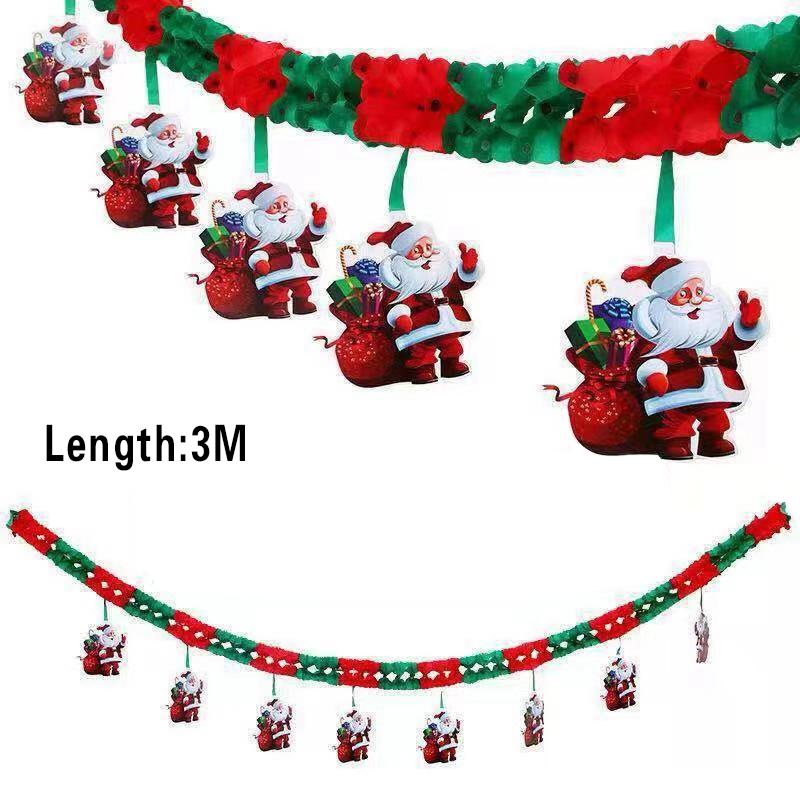 Merry Christmas Decorations Banner Garland Santa Claus Xmas Tree Party Hanging Ornaments Navidad Noel Happy New Year Home Decor