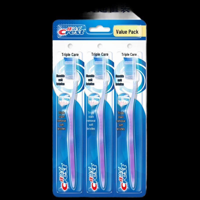 Crest Triple Care Soft Bristle Toothbrush 3-Pack