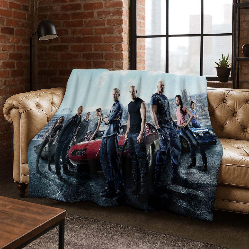 Fashion Fast & Furious X Dominic Art Flannel Blanket,Cozy Soft Throw Blanket for Home Bedroom Bed Sofa Picnic Cover Kid Gift