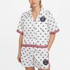Jordan Paris Saint-Germain Casual Breathable Printed Loose Polo Shirt Women shirts White DC0452-100