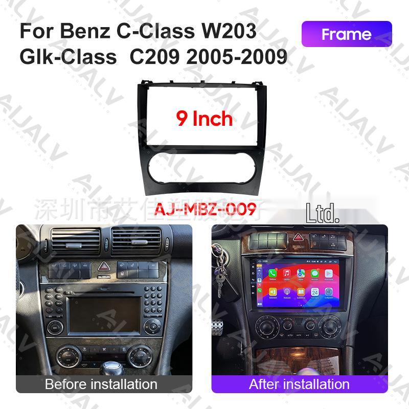 9" Android Navigation Screen Frame for 2005-2009 Mercedes-Benz C-Class W203.