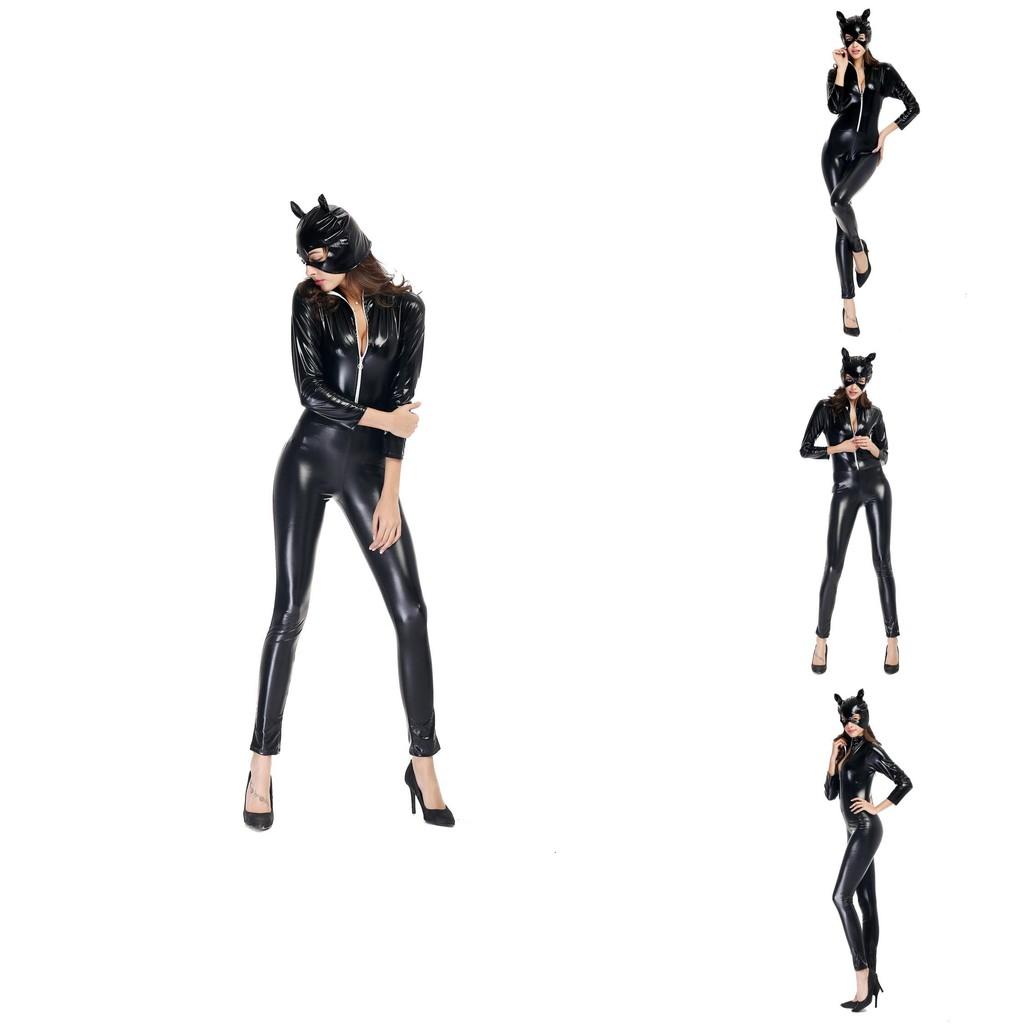 Costume in Pelle da Ragazza Gatto a Tema Gioco per Uomini e Donne con Design Sexy