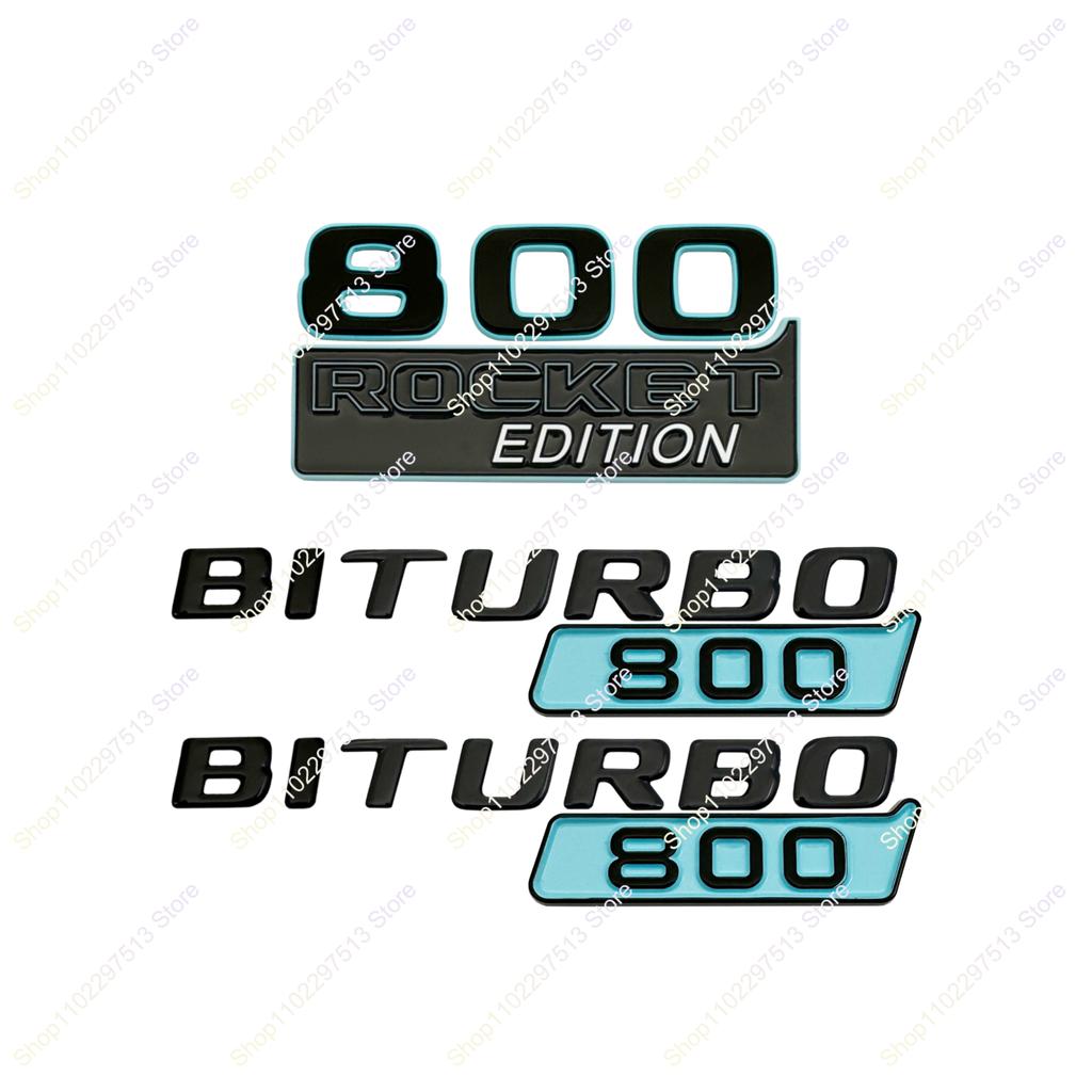 Glacier Blue ABS 700 800 900 ROCKET EDITIN BITURBO 700 800 900 Emblem Car Fender Trunk Sticker For G Class G700 G900 W463 W464