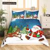 Christmas Gnomes Duvet Cover Set Santa Claus Xmas Comforter Cover Merry Christmas Bedding Sets Winter Snow Holiday Quilt Cover