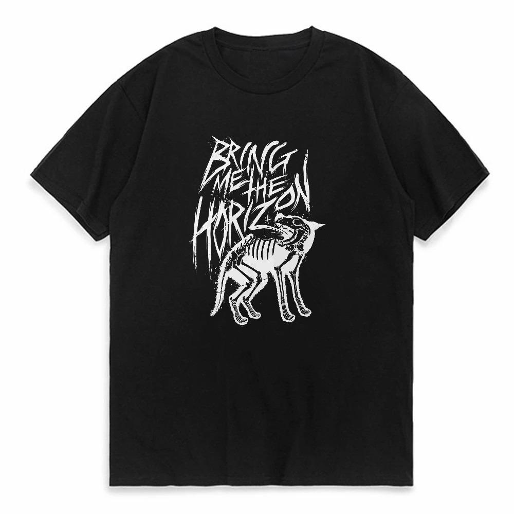 Bring Me The Horizons Print T Shirts Trend The Dog Rock Music Band Metal Tees Summer Casual OneckCotton Men Women TShirt