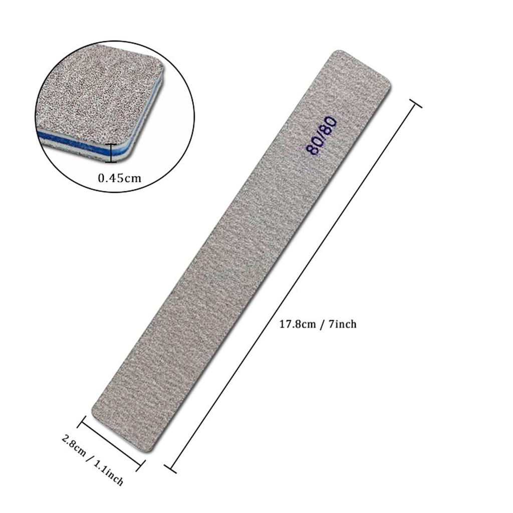 12PCS Nail Sandpaper 80/80 Large Washable Sandpaper Square Nail Sandpaper Nail Tools