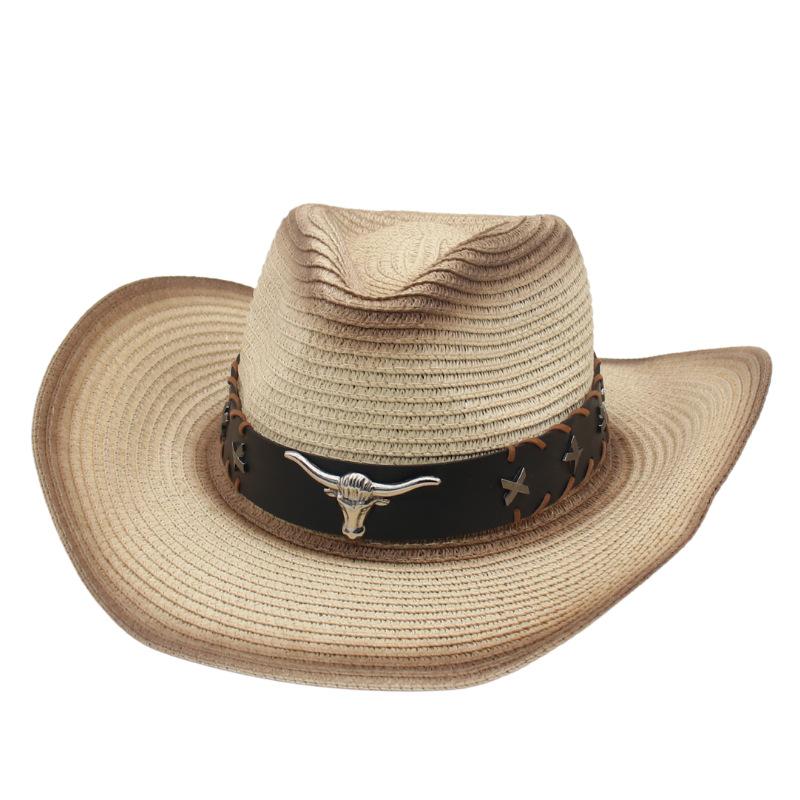 Summer Outdoor Uv Protection Big Eaves Shade Men'S Hat Shade Western Cowboy Jazz Hat