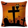 Halloween Pillow Pumpkin Little Witch Horror Cushion Linen Cushion Cover Holiday Party Pillow Cover Bed Backrest