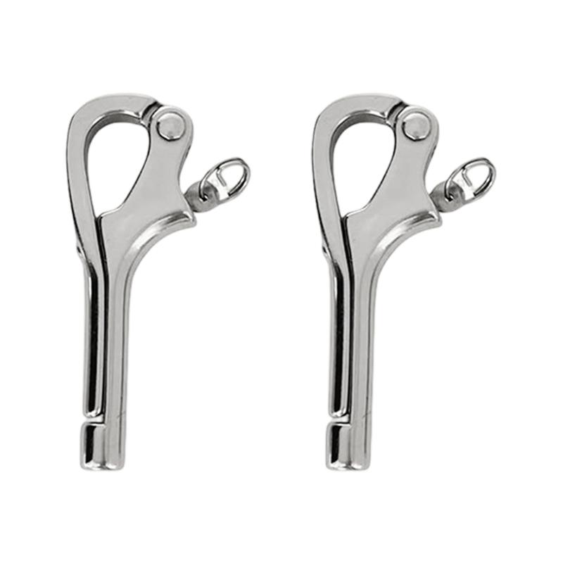 Quick Release Railing Hook Stainless Steel Hardware, Internal Thread 2 Pack for Boat Wire Rope and Guard Lines