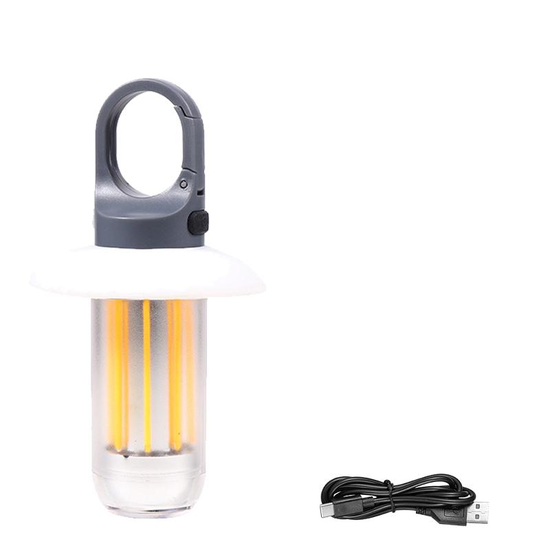 Powerful LED Flashlight USB Rechargeable 8 Tungsten Filament Camping Lantern Outdoor Portable Hook Tent Lamp Handheld Flashlight