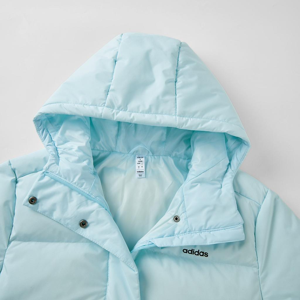 Adidas Fashionable Comfortable Versatile Hooded Down Jacket Women Outerwear Blue JW1653