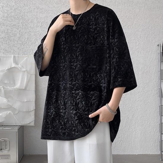 

Летняя мужская футболка в американском стиле в стиле ретро, однотонная, с круглым вырезом, нагрудным карманом, короткими рукавами, средней длины, с хорошей воздухопроницаемостью, пуловер, низ и верх M белый