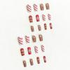French Santa Hat Nail Art Stickers: Wearable Short Jelly False Nails, Boxed.