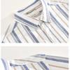 Spring and Summer Cotton Linen Men Tops Japanese Style Square Stripes Long Sleeve Shirt Youth Breathable Shirts for Men