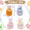 Easter Bunny Ears Plush Gift Bags with Drawstring Candy Bags for Basket Filling Spring Holiday Party Supplies