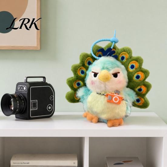 Mosaic Peacock Pendant Plush Keychain, Cute Green Stuffed Animal Bag Charm, Soft Handbag Charm for Women Backpack Girls, Fashionable Handbags