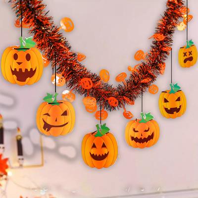 Halloween Pěticípá hvězda Design Stěny Dveře Plastová Atmosféra Dekor Umělé Dýňové Ozdoby 2 Styly
