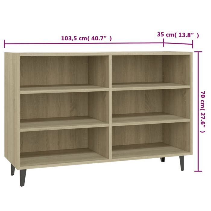 VidaXL Buffet Chêne sonoma 103,5x35x70 cm Aggloméré