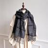 Winter Thick Warm Scarf Women Imitation Cashmere Shawls Pashmina Neckerchief Bufanda Female Plaid Hairy Tassel Echarpe New