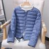2025 Women's Lightweight Down Jacket: Short Style, Two-Way Round/V-Neck, Perfect for Autumn & Winter